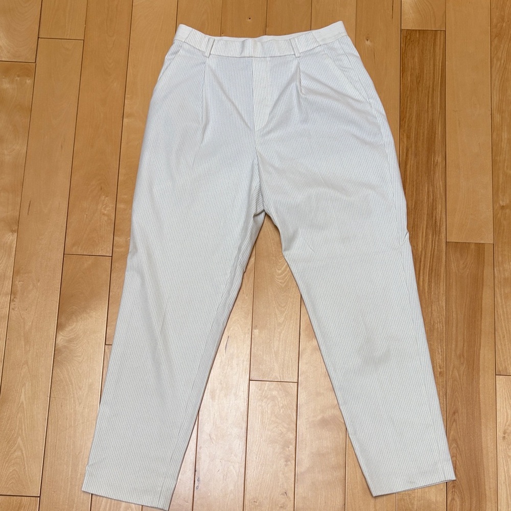 Uniqlo Light Gray Striped Pants